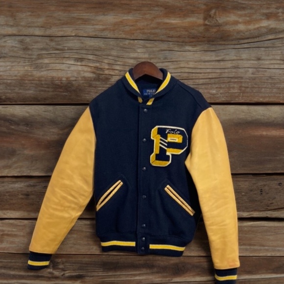 Polo Ralph Lauren Men’s Varsity Leather and Wool Jacket